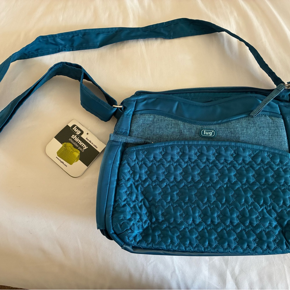 Lug “Shimmy” Crossbody/Shoulder Turquoise Blue Bag with Quilted Design NWT